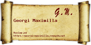 Georgi Maximilla névjegykártya